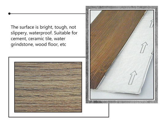 UV Coating Wood Effect Self Adhesive Vinyl Plank 0.07mm-0.3mm